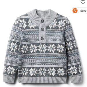 NEW w/o Tags- Janie and Jack - Snowflake Fair Isle Sweater - 2T
